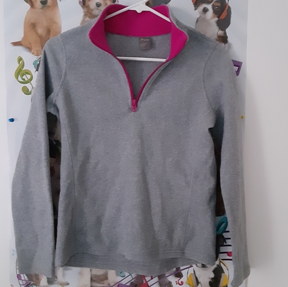 Old navy active girls grey fleece pullover - Picture 1 of 5